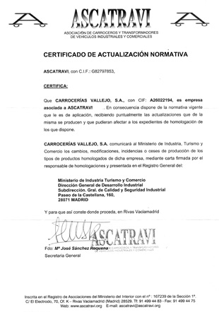 Certificado ASCATRAVI